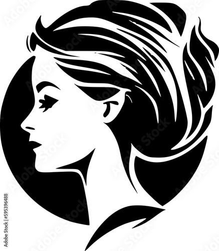 Woman | Black and White Vector illustration