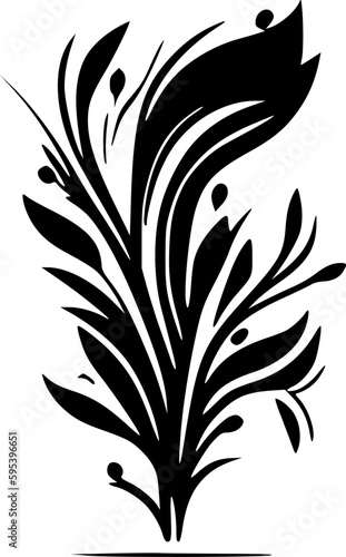 Flourish - Black and White Isolated Icon - Vector illustration