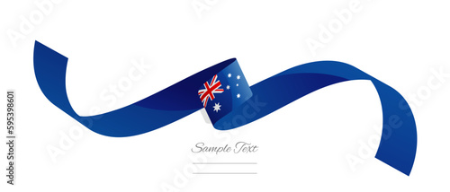 Australian flag ribbon vector illustration. Australia flag ribbon on abstract isolated on white color background