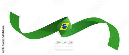 Brazilian flag ribbon vector illustration. Brazil flag ribbon on abstract isolated on white color background