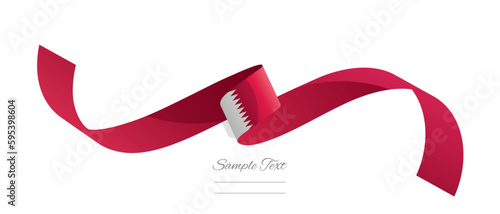 Qatari flag ribbon vector illustration. Qatar flag ribbon on abstract isolated on white color background