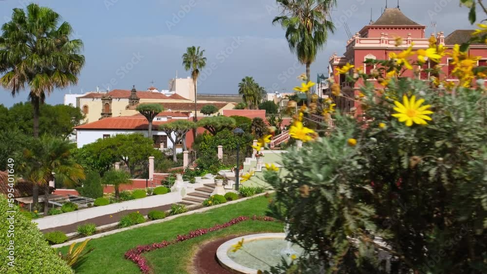 Jardines del Marquesado de la Quinta Roja garden in La Orotava, Tenerife, Spain Jardines del Marquesado de la Quinta Roja garden in La Orotava, Tenerife, Spain