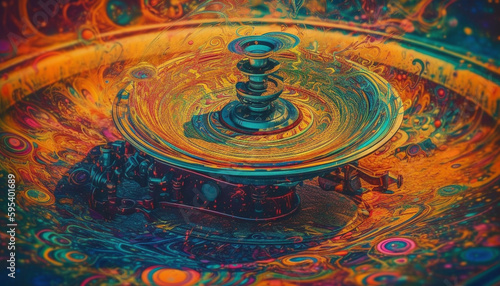 A vibrant spinning circle of abstract colors generated by AI