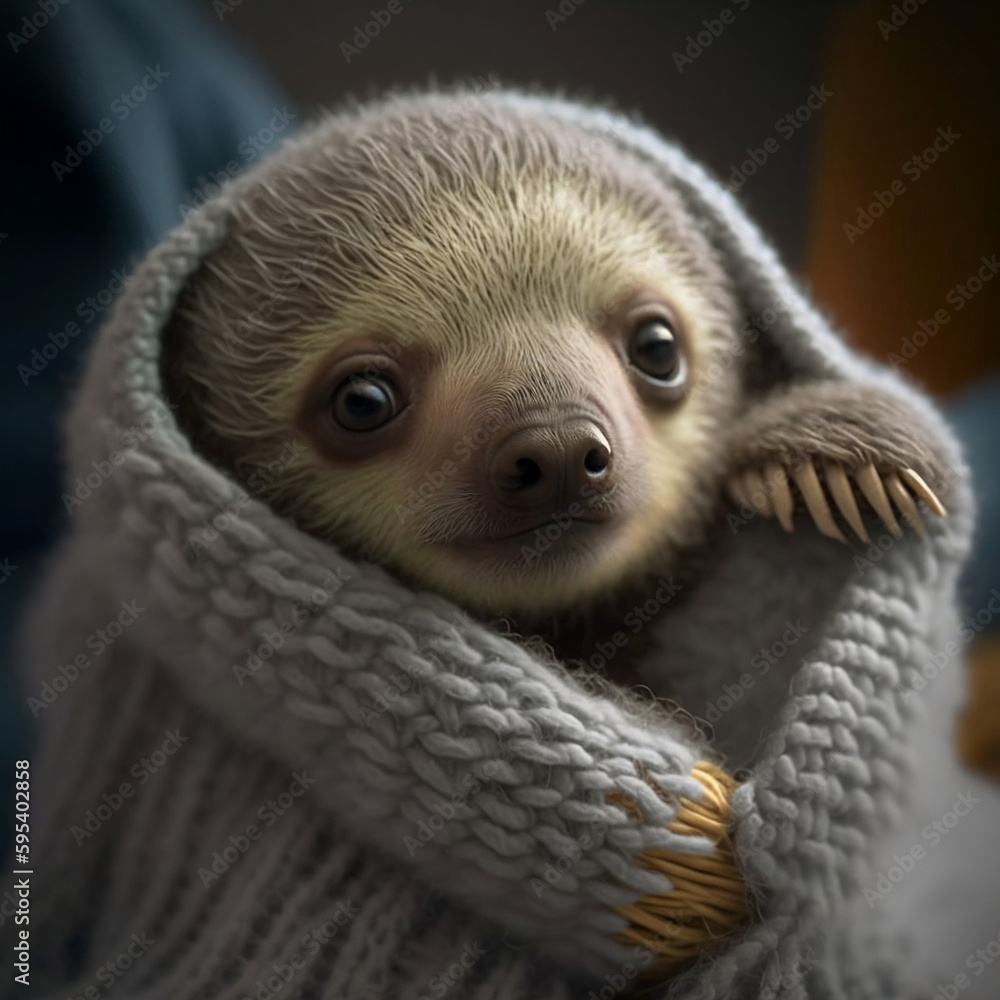 Fototapeta premium close up of a baby sloth