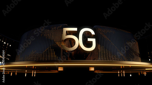 5G (Mobilfunkstandard) stehend für die fünfte Generation des Mobilfunks (Generative AI) photo