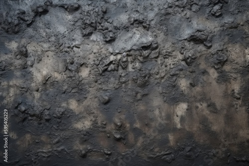 dirty black wall with grime and stains. Generative AI © 2rogan