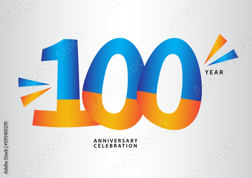 100 year anniversary celebration logotype vector, 100 number design, 100th Birthday invitation, anniversary logo template, logo number design vector, calligraphy font, typography logo, vector design