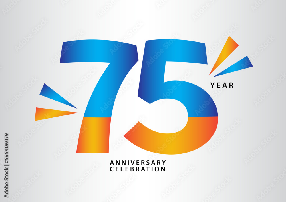75 year anniversary celebration logotype vector, 75 number design, 75th ...