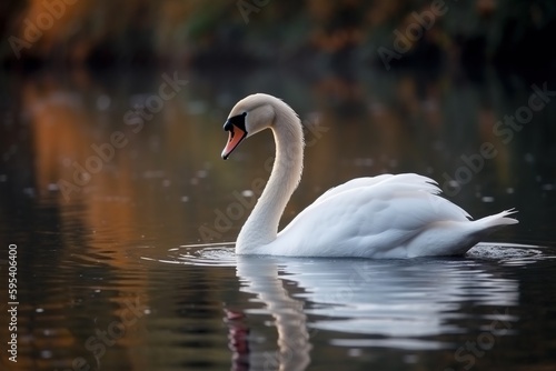 swan on the lake. Generative AI