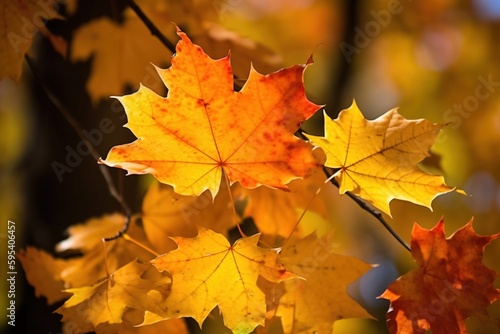 autumn maple leaves. Generative AI