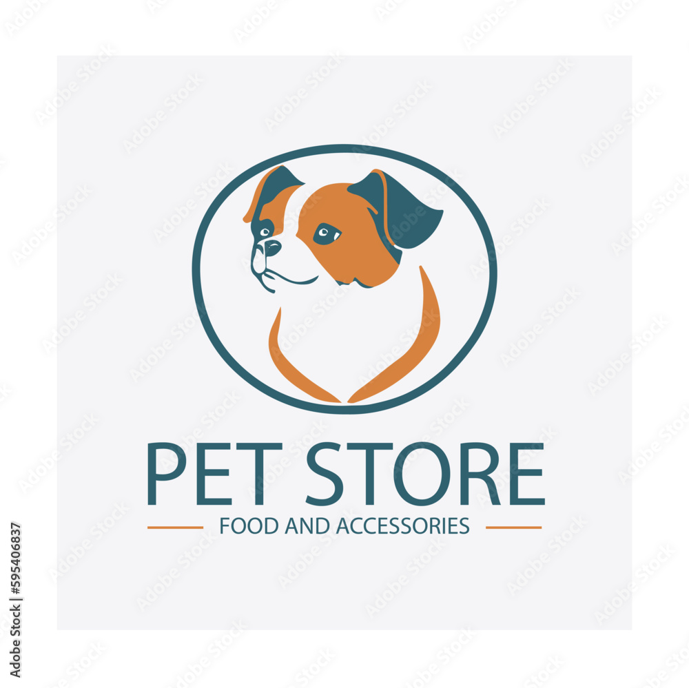 Vector hand drawn dog animal logo