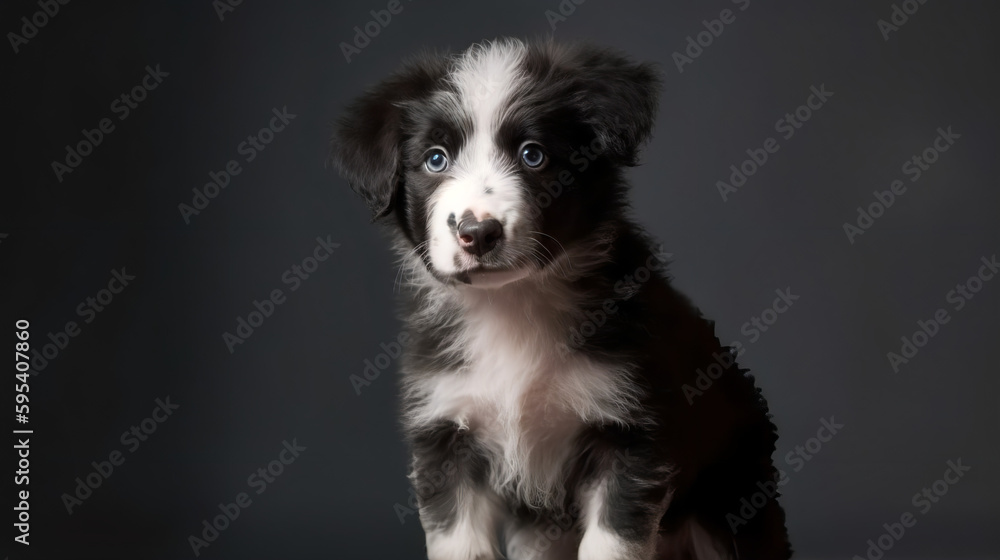 Cute collie puppy - Generative AI