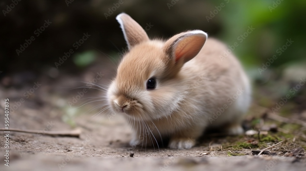 Cute and fluffy rabbit - Generative AI Cute and fluffy rabbit - Generative AI