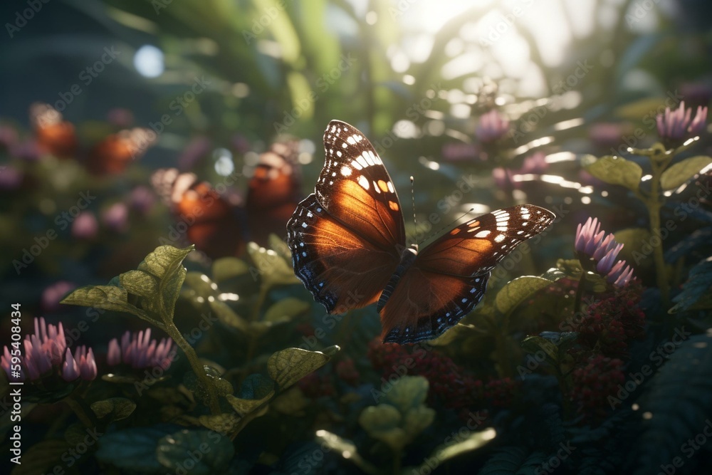 Explore an immersive garden of fluttering butterflies and sparkling