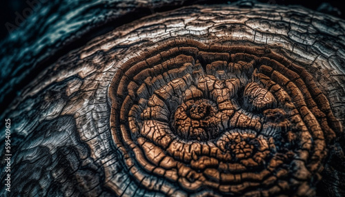 Rough, textured circle antique tree trunk backdrop generated by AI © Jeronimo Ramos