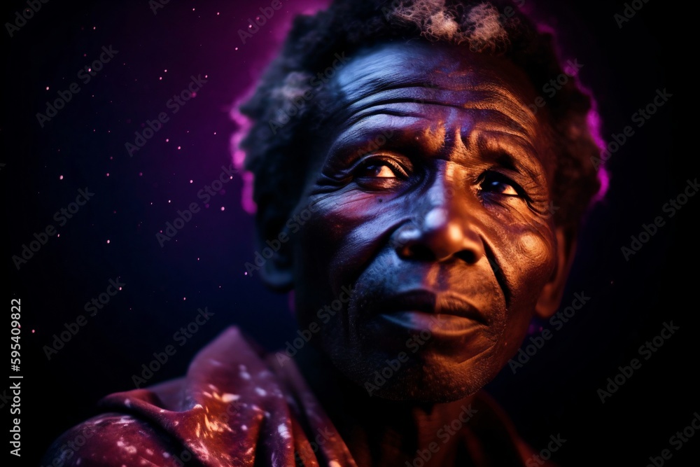 elderly man with wrinkles on face looks to the side created with Generative AI technology elderly man with wrinkles on face looks to the side created with Generative AI technology