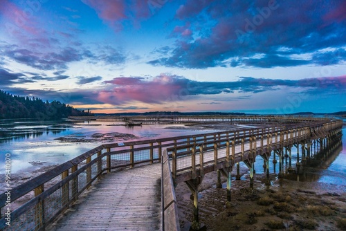 Sunset over the lake in Washington state