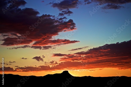 Sunset over Thumb Butte Prescott  Arizona