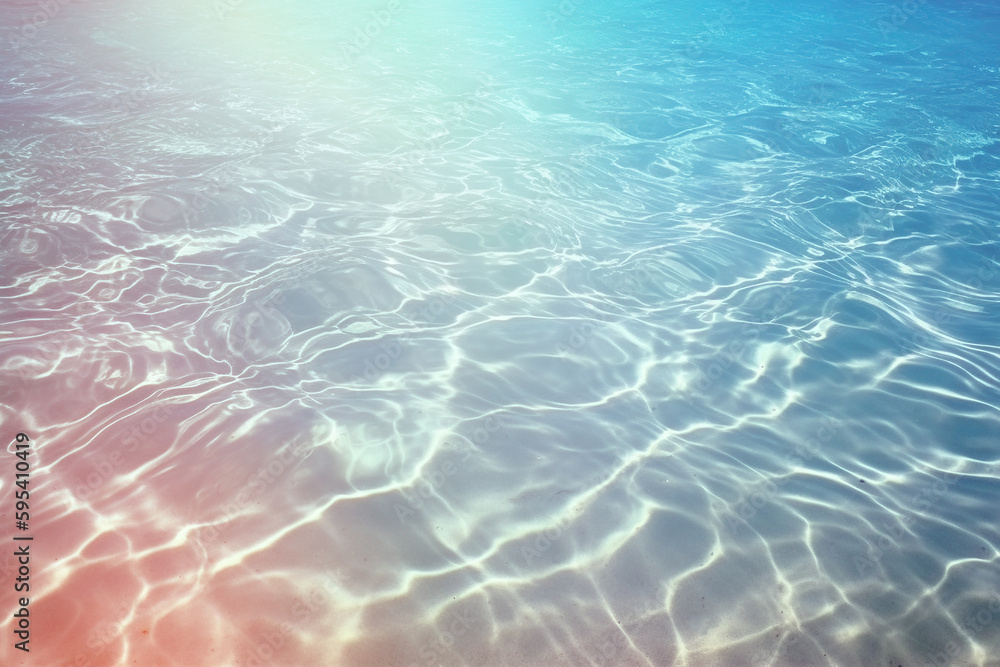 Fototapeta premium Blue water at the beach (Generative AI)