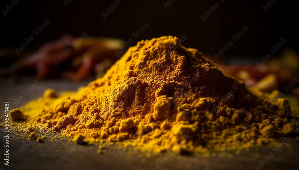 Colorful spices pile high, adding Indian heat generated by AI Colorful spices pile high, adding Indian heat generated by AI
