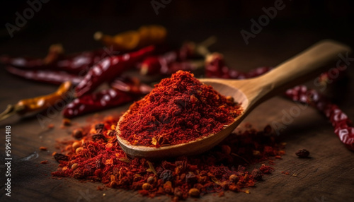 Fototapeta Naklejka Na Ścianę i Meble -  Fresh organic spice heap adds gourmet flavors generated by AI