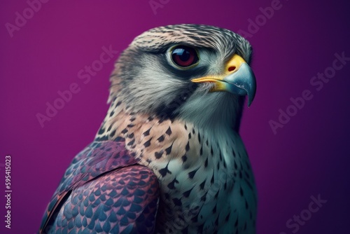 Portrait of magical fairy falcon. The concept of observation. AI generated, human enhanced © top images