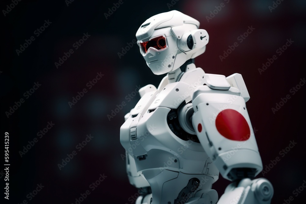 Robot made in Japan. Modern technology concept. AI generated, human enhanced Robot made in Japan. Modern technology concept. AI generated, human enhanced