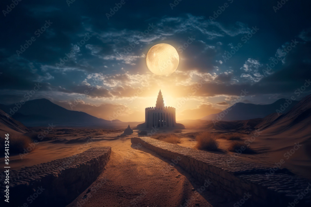 Architecture of ancient times. Selective focus. AI generated, human enhanced Architecture of ancient times. Selective focus. AI generated, human enhanced