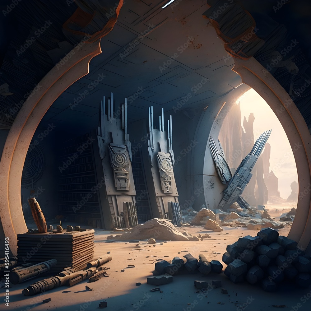 Remains Of An Ancient Weapons Depot With Futuristic Weapons Guns   1000 F 595416493 AjxM4gMFCoDbVdar5dZeQWxBSH8XgxM2 