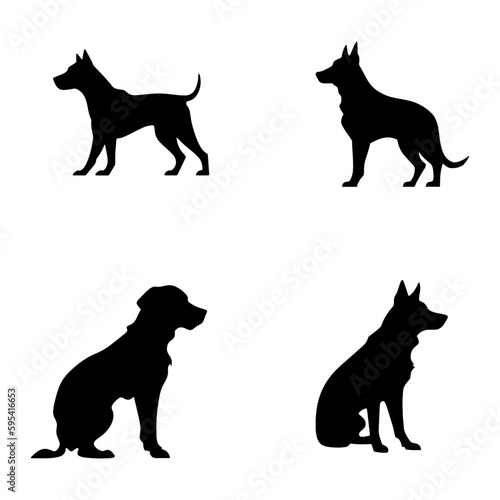 silhouettes of dogs on white background illustration. dog logo. dog sticker