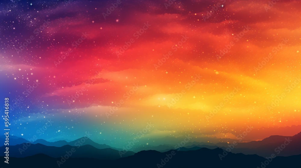 Fototapeta premium Fantasy sky gradation background material, colorful and melhenic images of the universe. AI generative