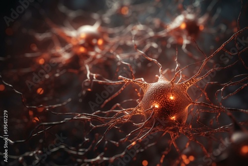 Immune response targeting nerve cells. Generative AI
