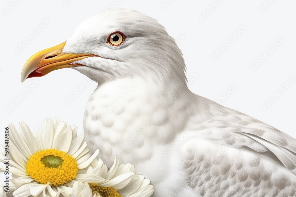 Floral Seagull Sublimation Clipart