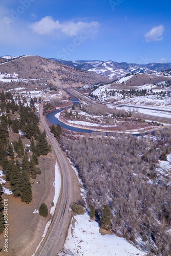 mountain road in the snow