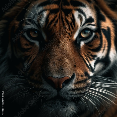 photo of the tiger's eye. AI generative 
