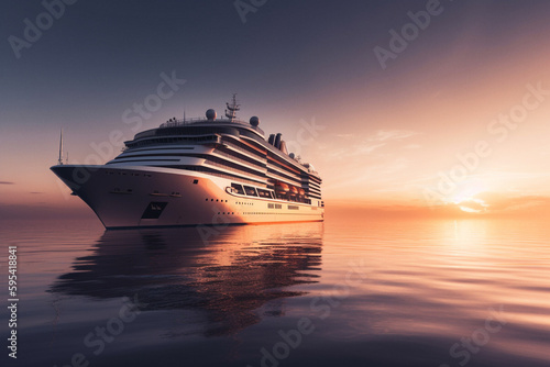 Cruise ship at sunset © RafaelBegue