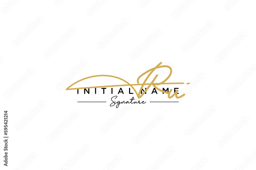 Initial RU signature logo template vector. Hand drawn Calligraphy lettering Vector illustration. Initial RU signature logo template vector. Hand drawn Calligraphy lettering Vector illustration.