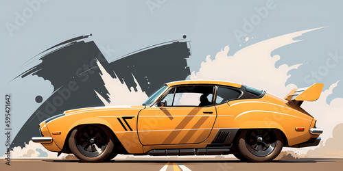 orange race car 