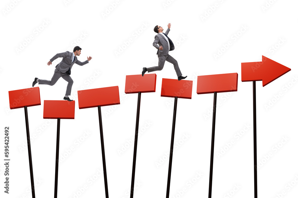 Concept of growth with businessman Concept of growth with businessman