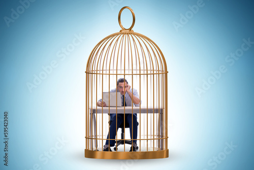 Wallpaper Mural Businessman caught in the cage Torontodigital.ca