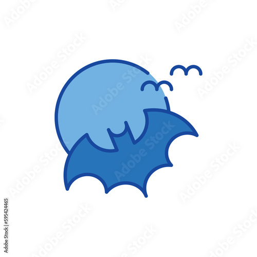 bat icon. blue icon.