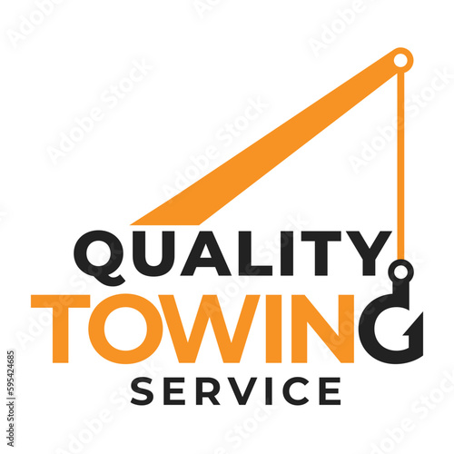 Abstract quality towing service related logo design template