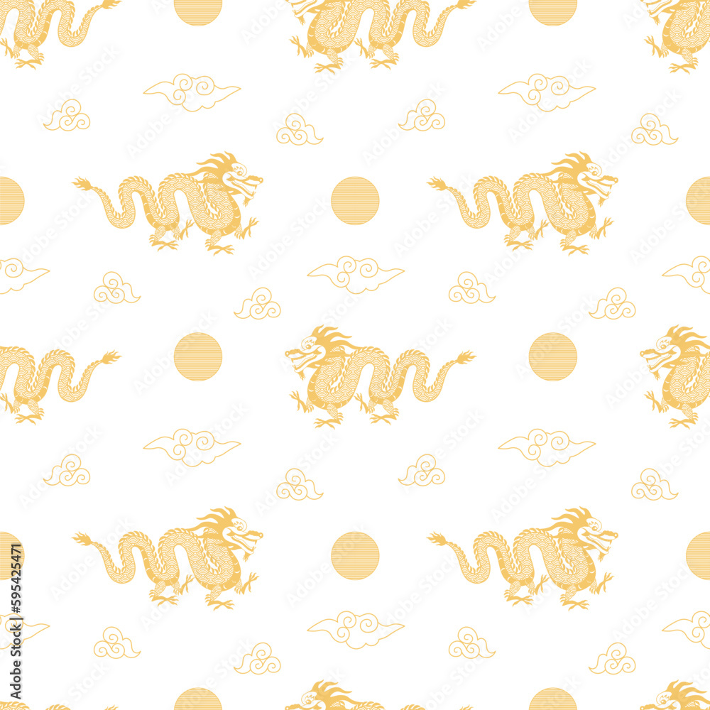 Chinese oriental seamless pattern illustration vector Chinese oriental seamless pattern illustration vector
