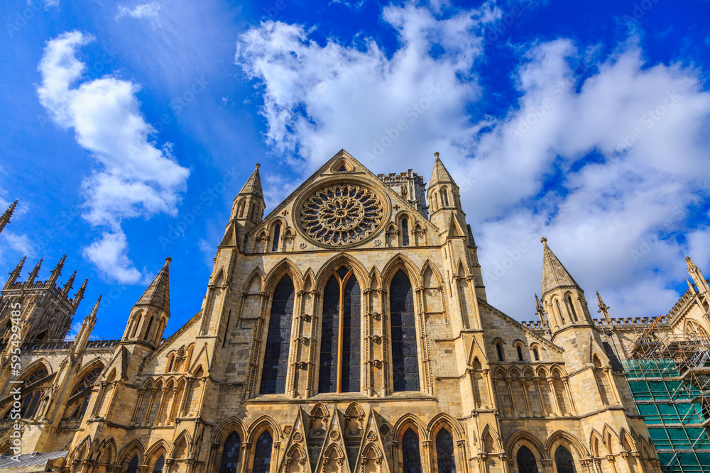 England, Yorkshire, York. The English Gothic style Cathedral and Metropolitical Church of Saint Peter in York, or York Minster.