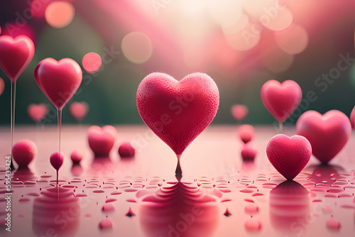 Uma flor vermelha em forma de coração perfeito para celebrar o a vida e o amor. IA generativa photo