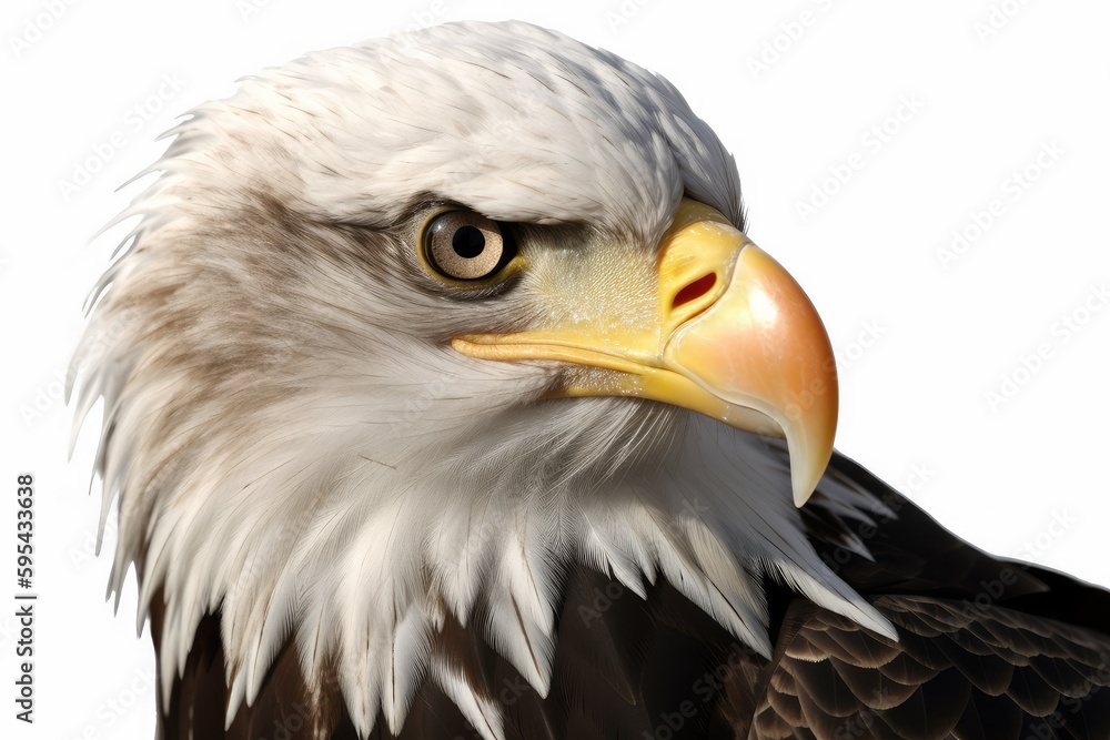 Fototapeta premium bald eagle isolated on white