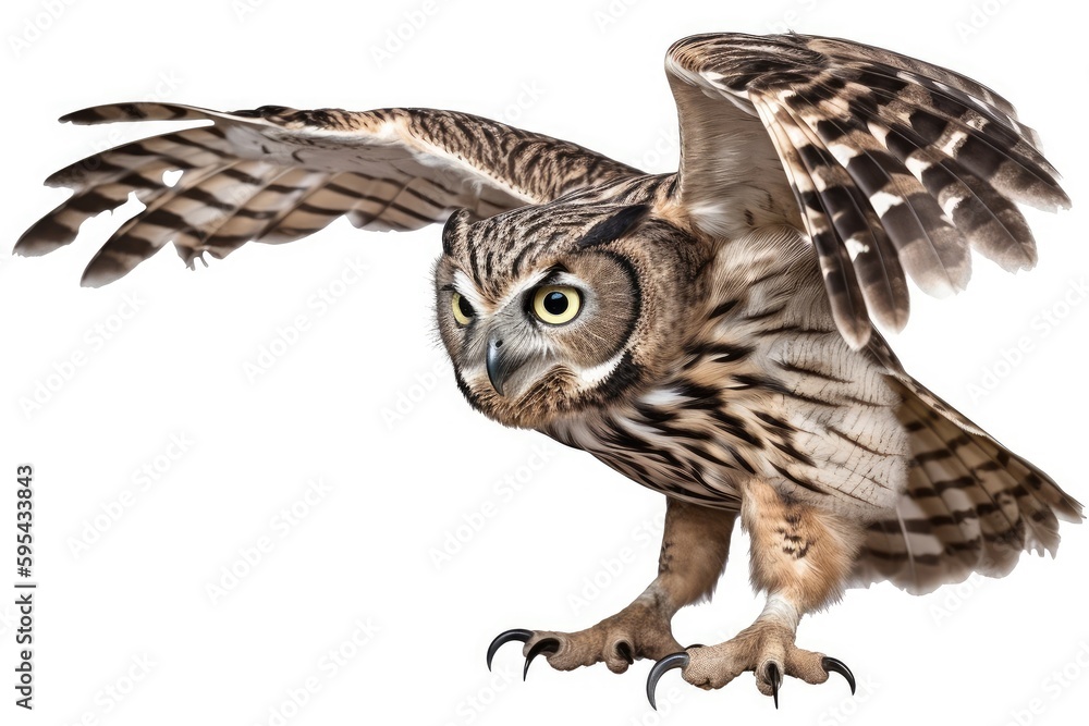 Fototapeta premium eagle owl isolated on white