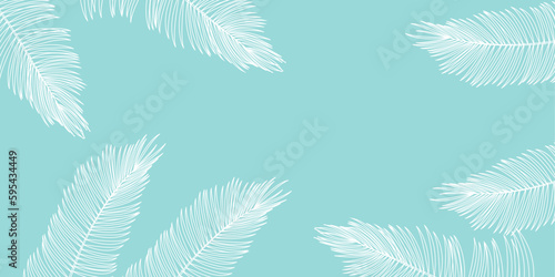 ヤシの葉 暑中見舞い 夏 背景