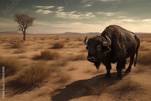 bison in the savannah © Man888