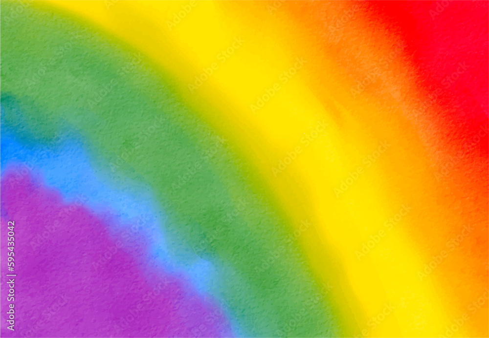 Rainbow  flag watercolor background.LGBT  Pride month texture concept. vector